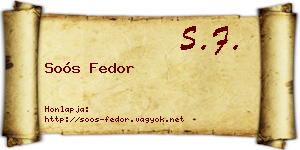 Soós Fedor névjegykártya